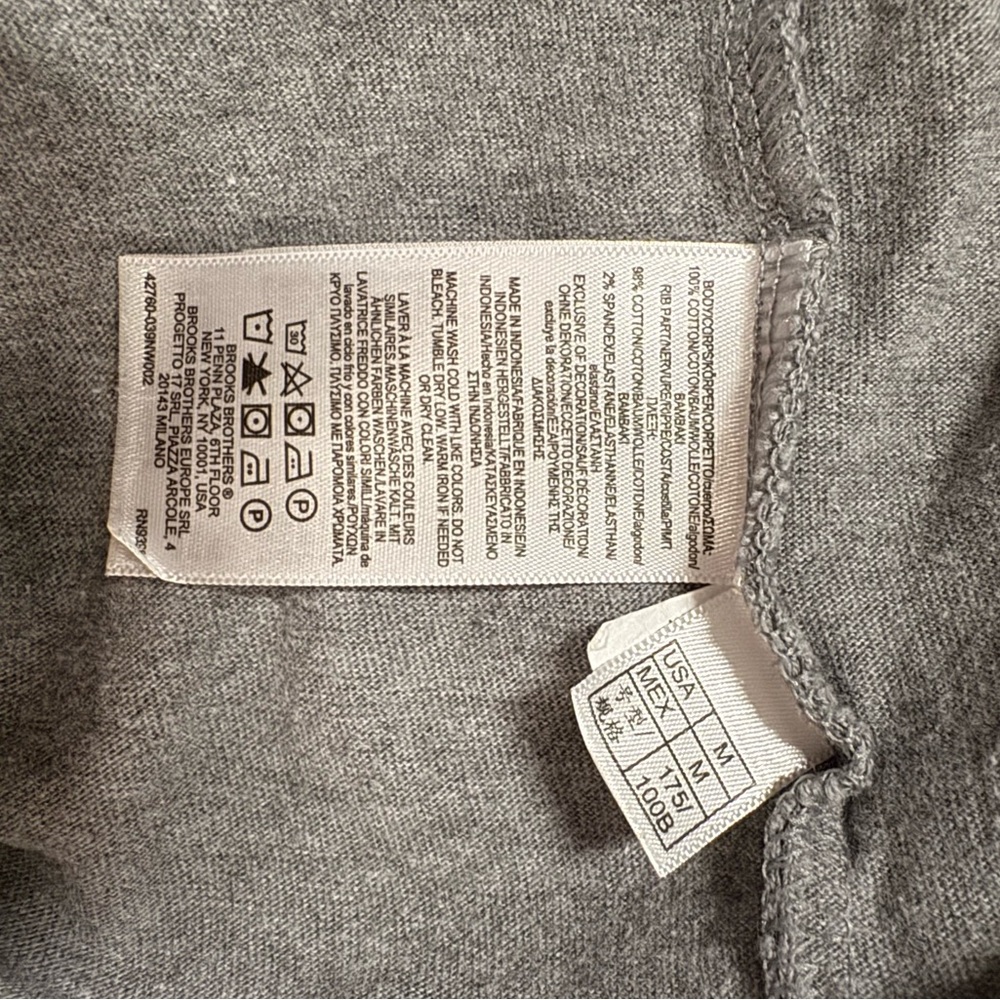 Brooks Brothers 1818 Gray Slim Fit Polo M - Picture 4 of 8